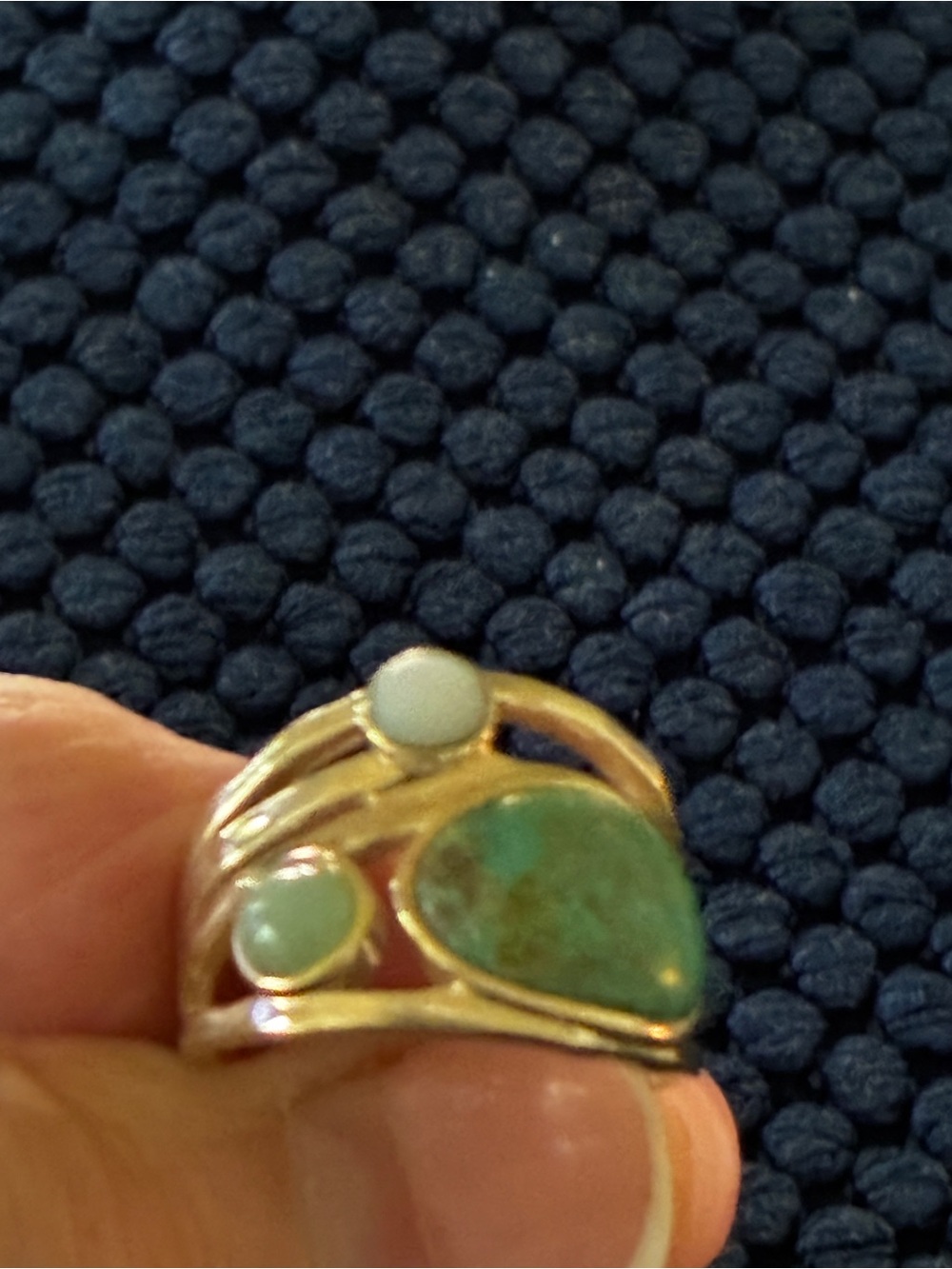 Silpada’s Sterling Silver Ring with Turquoise and Opal Accent. Sz 8 NEW